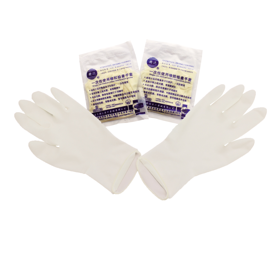 Disposable rubber inspection gloves